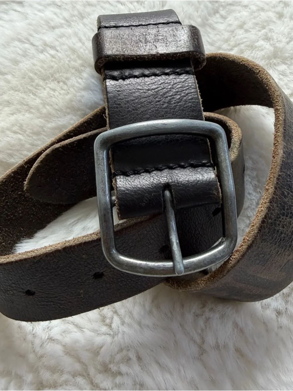 Abercrombie Kids Leather Belt Size 5–8 Brown Distressed Vintage